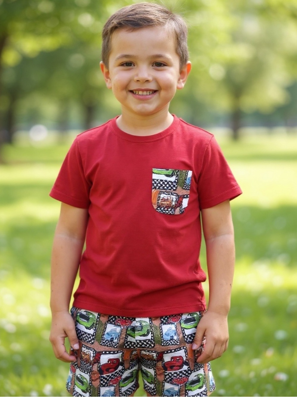 New Boys Cars Print Boutique Short Set Disney Parks Outfit Lightning McQueen
